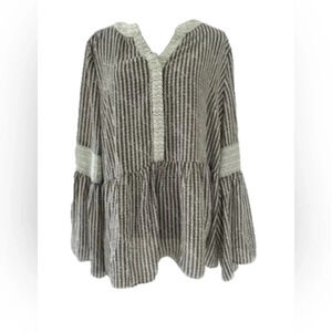 Loose fit boho green top whimsicalal 1x or xl festival indie cottage core